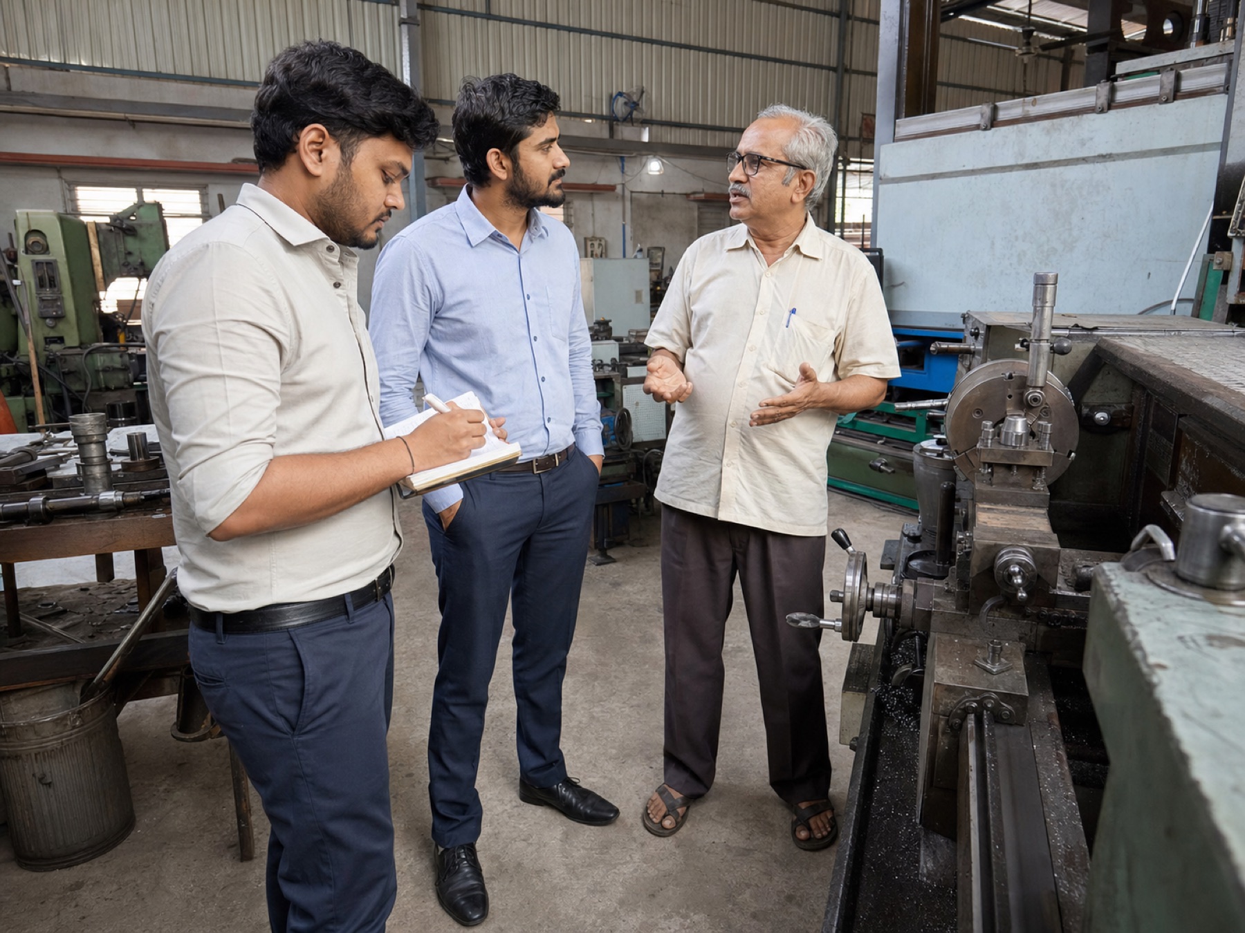 NitiSol studying a working factory process in Vadodara